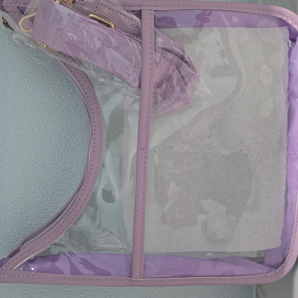 Chic Lavender Transparent Shoulder Bag